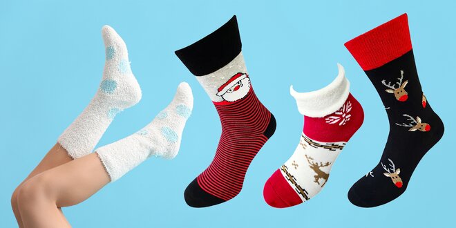 Bláznivé ponožky s vianočným i zimným motívom
