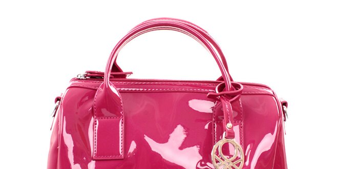 Dámska malinovo ružová lakovaná kabelka United Colors of Benetton