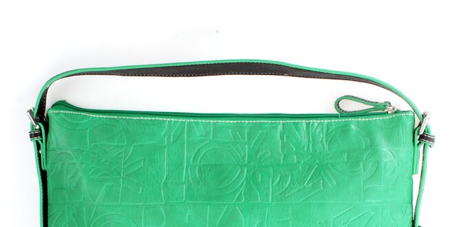 Dámska zelená kabelka s reliéfnou vzorkou United Colors of Benetton