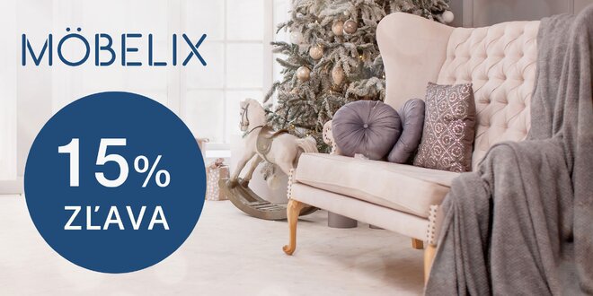 Möbelix: 15% zľava do e-shopu s nábytkom