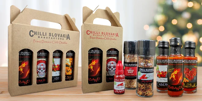 100% prírodné chilli omáčky aj darčekové sety