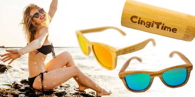 Slnečné okuliare z bukového dreva – rôzne farby skiel