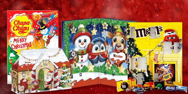 Veselé adventné kalendáre: Kinder, HARIBO, Chupa Chups a ďalšie