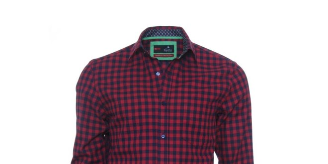 Pánska červeno-čierna kockovaná košeľa z limitovanej kolekcie Pontto