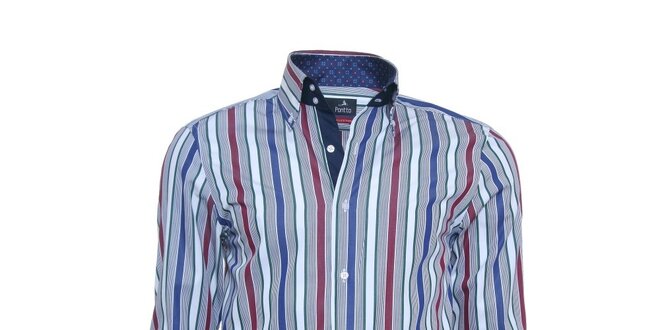 Pánska košeľa Pontto so zvislými farebnými pruhmi