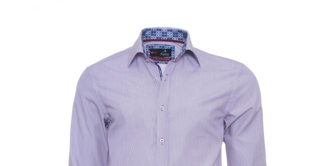 Pánska jemne prúžkovaná košeľa Pontto s vzorovanými detailmi