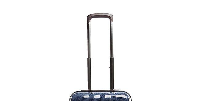 Stredný modrý cestovný kufor s červeným vnútrajškom Tommy Hilfiger