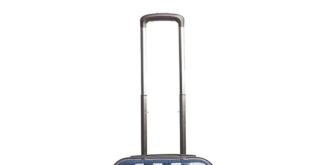 Malý modrý cestovný kufor s červeným vnútrajškom Tommy Hilfiger