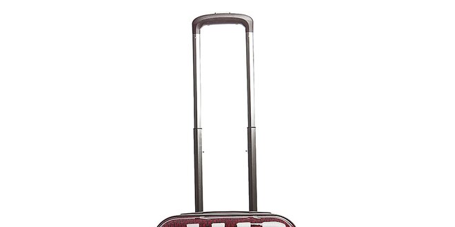 Malý červený cestovný kufor s šedým vnútrajškom Tommy Hilfiger