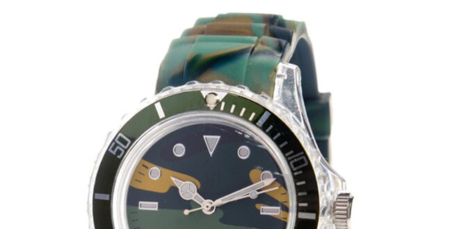 Zelené maskáčové hodinky Senwatch