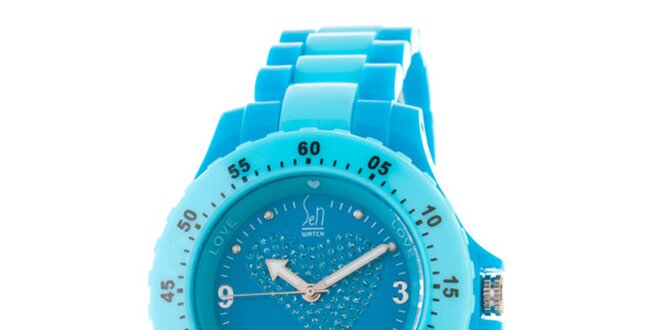 Tyrkysové hodinky s motívom srdiečka Senwatch