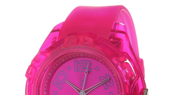 Ružové analogové hodinky s oceľovým púzdrom Senwatch