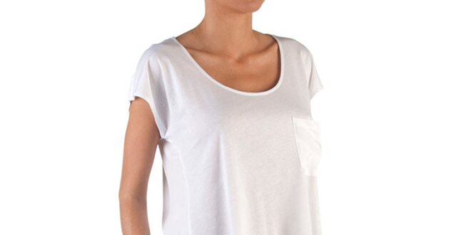 Dámske voľné biele tričko s vreckom Womens Secret