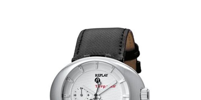 Pánske multifunkčné hodinky Replay s koženým remienkom