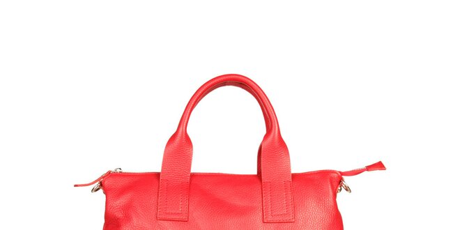Dámska červená kabelka s ozdobným zipsom Made in Italia
