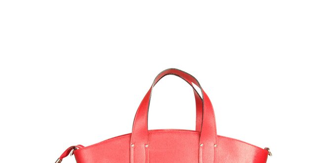 Dámska červená kabelka so zapínaním na zips Made in Italia