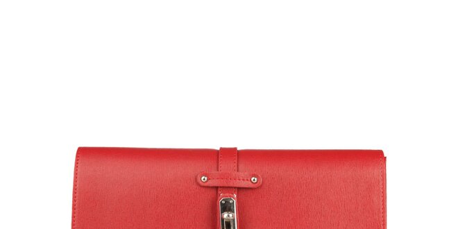 Dámska žiarivo červená listová kabelka Made in Italia