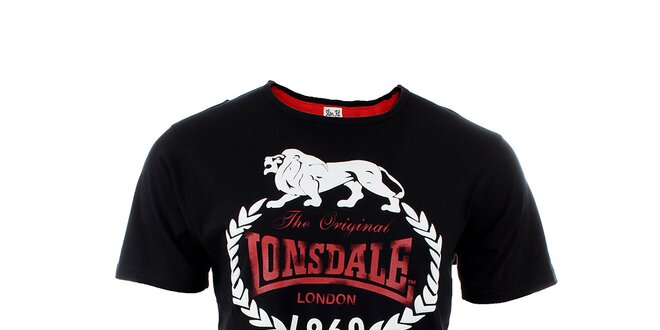 Pánske čierne slim fit tričko Lonsdale
