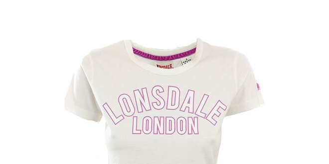 Dámske bielo-fialové tričko Lonsdale