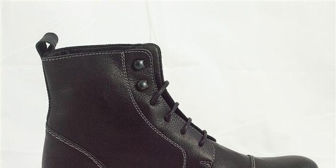 Pánske čierne kotníčkové topánky Tom Tailor
