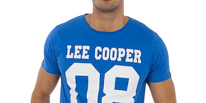 Pánske nebesky modré tričko s potlačou Lee Cooper