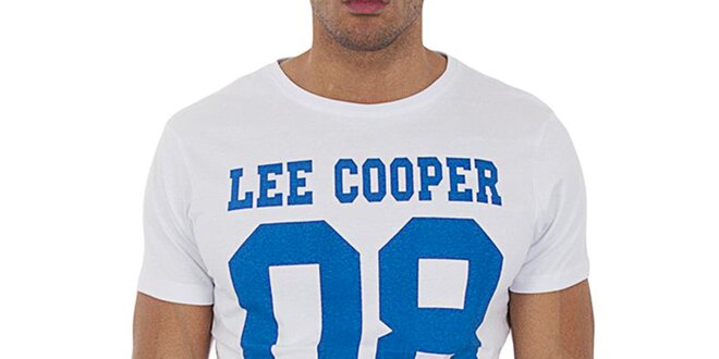 Pánske biele tričko s potlačou Lee Cooper