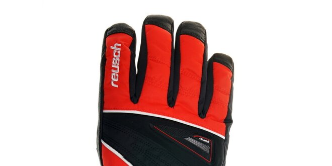 Pánske čierno-červené lyžiarske rukavice Reusch s membránou