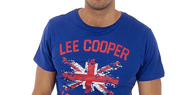 Pánske modré tričko s potlačou Lee Cooper