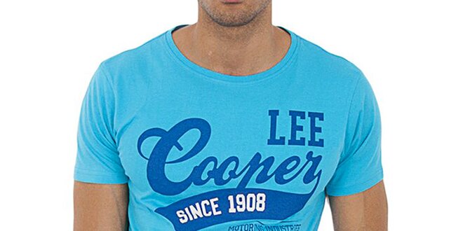 Pánske tyrkysovo modré tričko Lee Cooper