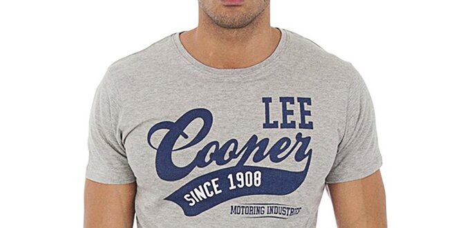 Pánske šedé tričko Lee Cooper