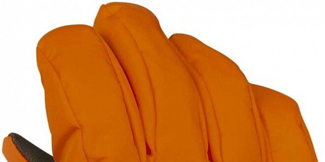 Detské oranžové lyžiarske rukavice