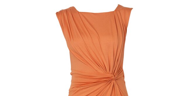 Dámske oranžové šaty s riasením CeMe London