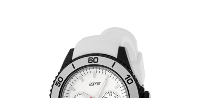 Dámske biele hodinky so silikonovým remienkom Esprit
