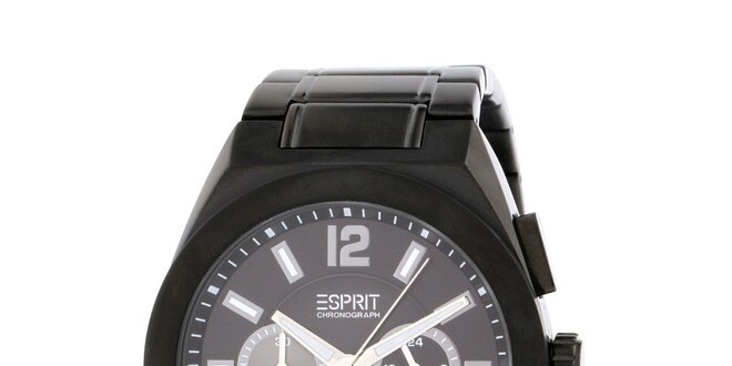 Pánske oceľové čierne hodinky Esprit