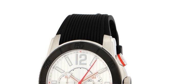 Pánske čierno-biele oceľové hodinky Esprit