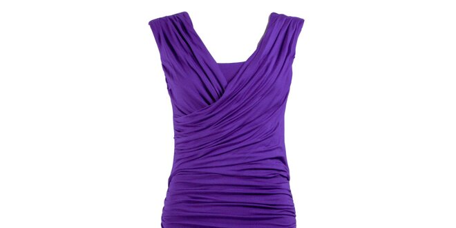 Dámske fialové šaty s plisovaným živôtikom CeMe London