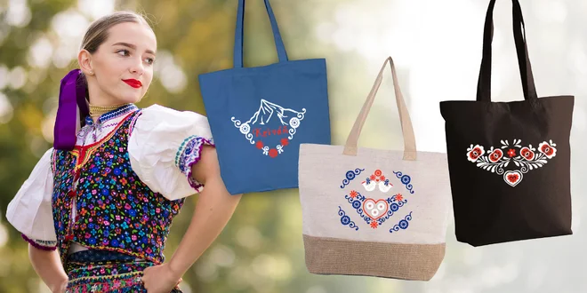 Krásne vyšívané tašky z kvalitnej organickej bavlny