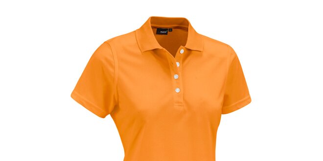 Dámske oranžové polo tričko Maier s bielymi gombíkmi