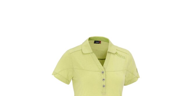 Dámske žlto-zelené polo tričko Maier s kockovanými lemami