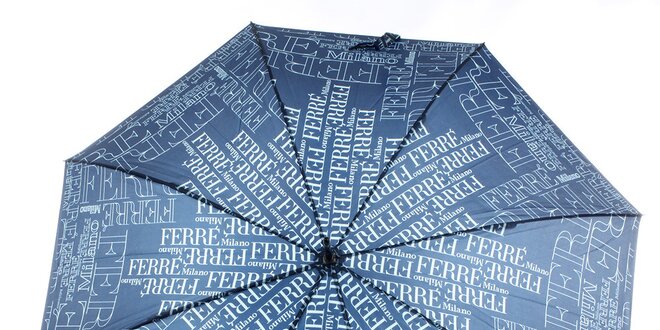 Dámsky modrý dáždnik so vzorom Ferré Milano