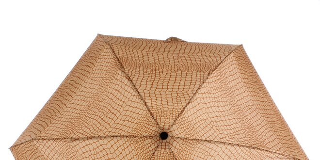 Dámsky hnedo-béžový dáždnik s potlačou Ferré Milano