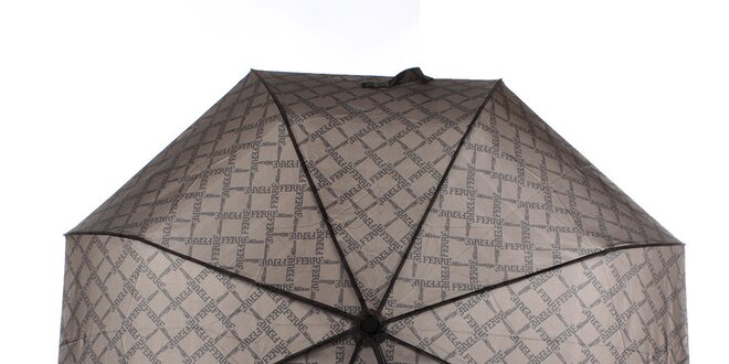 Pánsky hnedý dáždnik s potlačou loga Ferré Milano