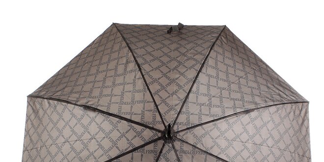 Pánsky hnedý vystreľovací dáždnik so vzorom Ferré Milano