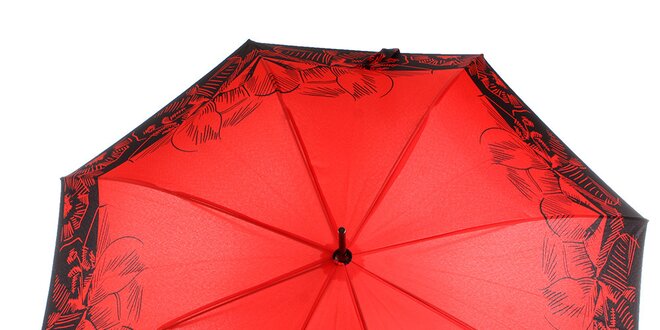 Dámsky červeno-čierny vystreľovací dáždnik Ferré Milano