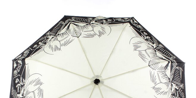 Dámsky krémový dáždnik s tropickými kvetmi Ferré Milano
