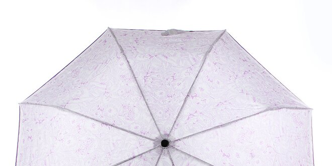 Dámsky biely dáždnik s fialovými kvetmi Ferré Milano