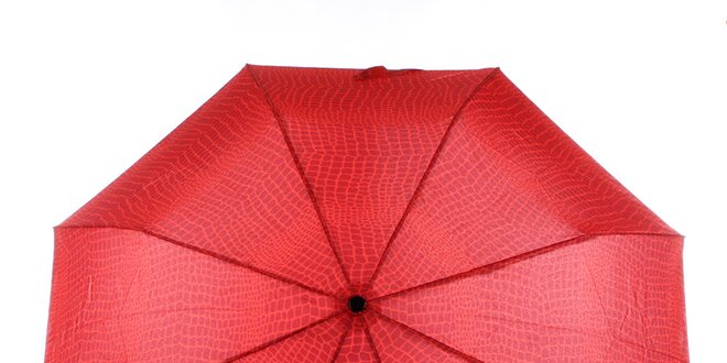 Dámsky červený vystreľovací dáždnik s krokodýlim vzorom Ferré Milano