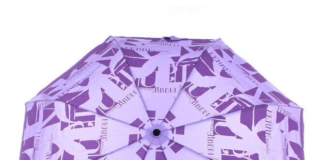 Dámsky fialový vystreľovací dáždnik s logom Ferré Milano