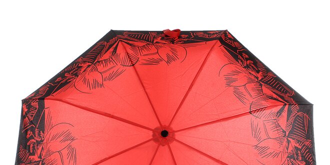 Dámsky červeno-čierny vystreľovací dáždnik Ferré Milano