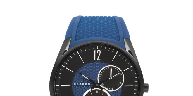 Unisexové modré hodinky Skagen so silikonovým remienkom